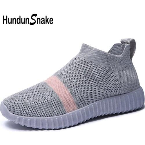 Hundunsnake High Top Knit Running Socks Sneakers Women Grey Running Shoes Woman Sports Shoes Women Sport Shoes Athletic Gym T682