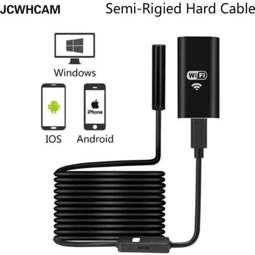 WIFI Endoscope Camera Mini Waterproof Semi Rigied Hard Cable Inspection Camera 8mm 1M 2M 5M USB Endoscope Cam for IOS Iphone
