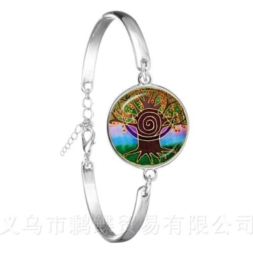 Irish Jewelry Bracelet,Tree Of Life Knot Bangle,Hungary Jewelry Budapest Flag Silver Plated Chain Bangles Wonderful Gifts