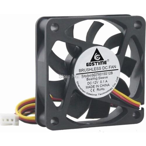 1 Piece Gdstime 60MM 12V 3Pin 60x60x15mm 6cm 6015 Brushless DC Cooling Cooler Fan