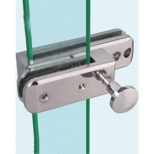 1pc Frameless Glass Cabinet Lock Zinc Alloy Push Sliding Showcase Bath Shower Door Hasps for 10mm thick Glass Furniture Hardware