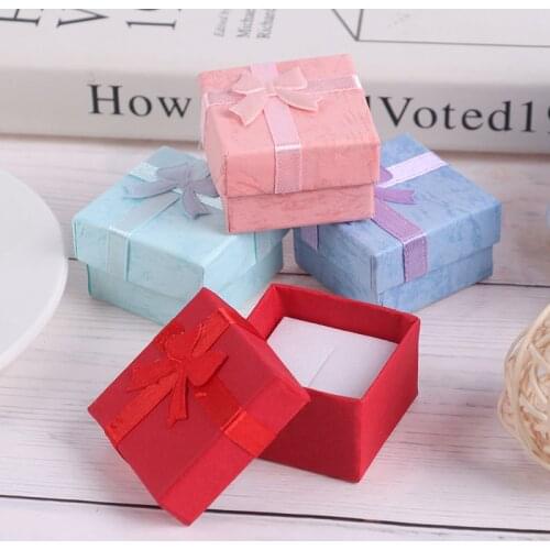 10Pcs/Set Jewelry Organizer Gift Box Necklace Earrings Ring Paper Packaging Box 4*4cm Valentines Day Gift Box