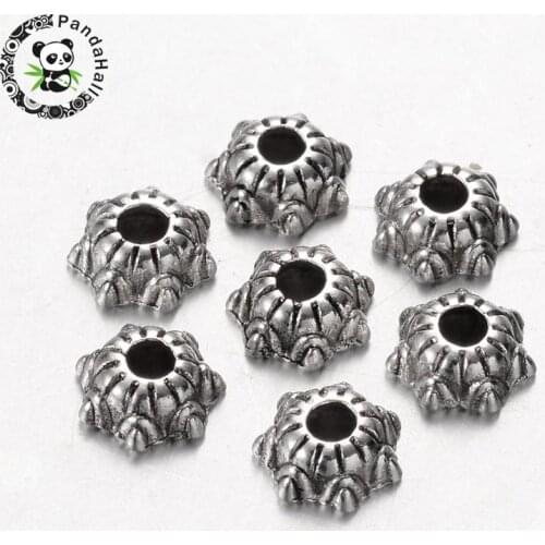 100pcs 5mm Gear Shape Antique Silver Color Tibetan Bead Spacers for Jewelry Making Lead Free & Nickel Free & Cadmium Free