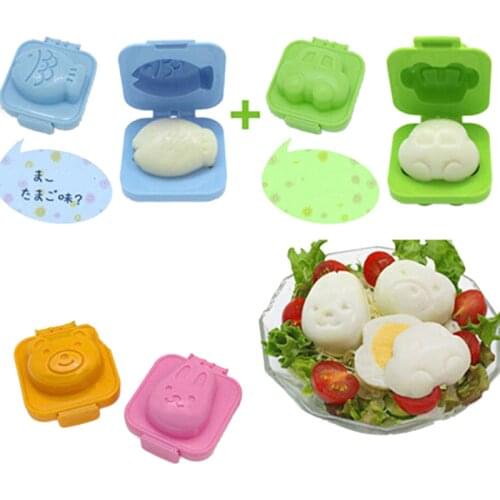 2pcs/set DIY Cartoon Sushi Maker Egg /Rice Roll Mold Kitchen Chef Rice Ball Bento Mould Plastic Kitchen Cooking Tools