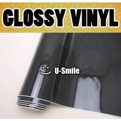 3 Layers Black Gloss Vinyl Film Ultra Glossy Black Vinyl Wrap Roll Bubble Free For Car Styling