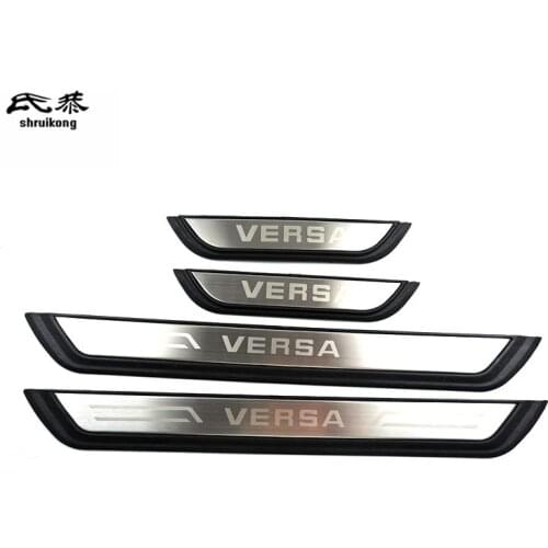 4pcs/Lot For 2020 2021 Nissan VERSA Car Accessories ABS Stainless Steel Door Sill Pedal Scuff Plate