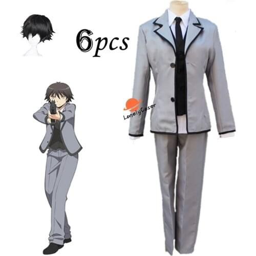 Anime Assassination Classroom Isogai Yuuma Cosplay Costumes Wig Tie Vest Halloween Christmas Party Suit School Uniform Boys Men