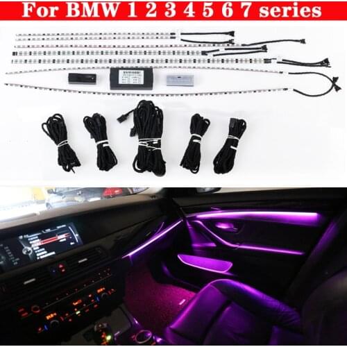 For BMW 1 2 3 4 5 6 7 series Car neon ambient light 9-color decorative Atmosphere automatic conversion LED strip 2010-2017