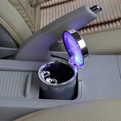 Car ashtray with LED light cigarette cigar ashtray container ashtray gas bottle smoke cup holder storage cup car supplies