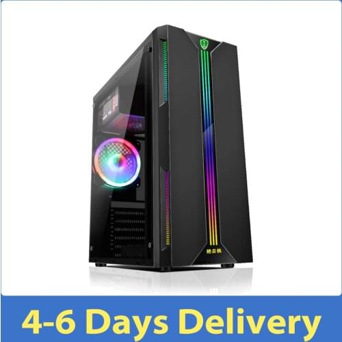 ATX Computer Case Desktop Full-view Side Transparent RGB PC Case Support ATX/Micro ATX Cooling Fan/330mm Graphic Card PC Chassis