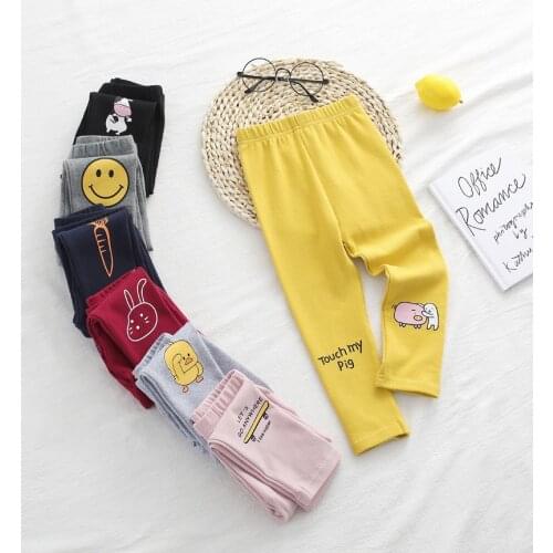 2 3 4 5 6 7 Y Toddler Kids Leggings Casual Cartoon Print Skinny Pants For Girls Baby Spring Autumn Trousers Elastic Waist Pants