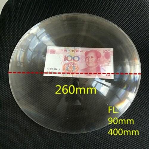 Diameter 260mm focal length 90mm 400mm round solar fresnel lens