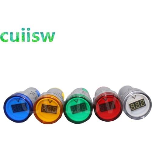 22MM digital AC Voltmeter 60-500V red green yellow blue voltage meter AD16 Digital display Indicator lamp