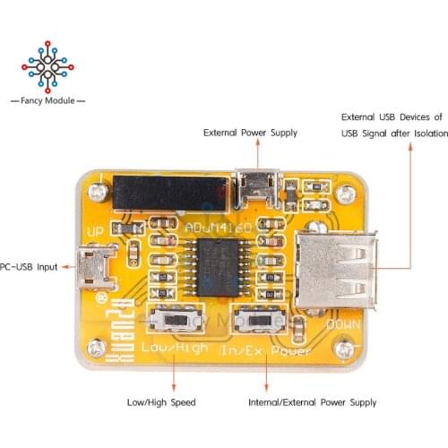 Diymore ADuM4160 USB to USB Isolator Module Audio Noise Eliminator Industrial Isolator Protection 1500V Digital Module