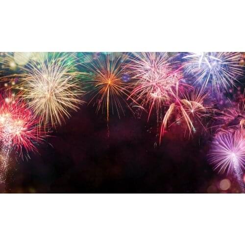 Firework Celebration photo backdrop polyester or Vinyl cloth High quality Computer print wall background
