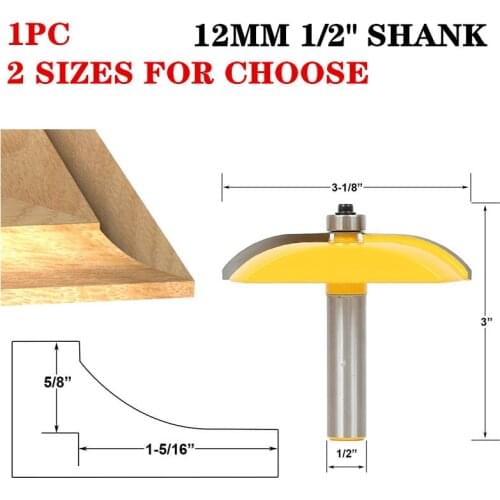 1pc 12.7mm 1/2" Shank Cove Door Raised Panel Wood Router Bit Tungsten Carbide 3-1/8" Diameter Chamfer End Mills Woodworking Tool