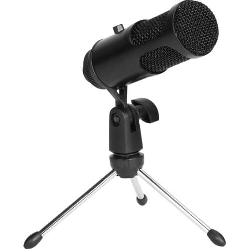 USB Condenser Microphone Plug and Play Computer Mic with Volume Control for Gaming Recording Live Streaming