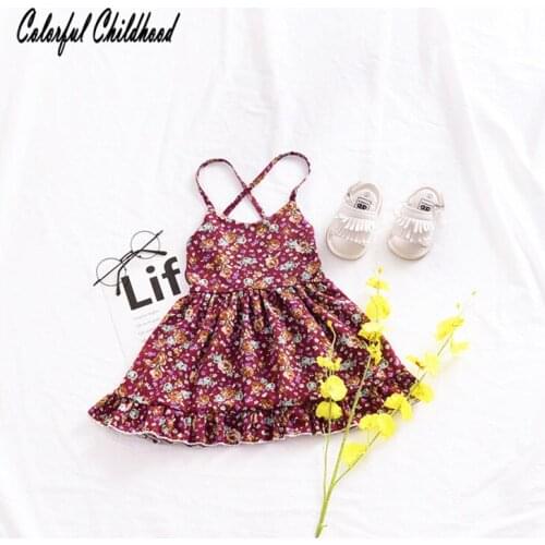 Summer Cotton Baby girls Dress sweet Flower printing pattern Dress Newborn Baby Princess Birthday kids Dress