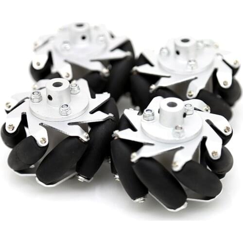 4pcs/set 60mm Metal Mecanum Wheel Omni-directional Wheel for Arduino Raspberry Pi DIY Robotic Car,Move horizontally