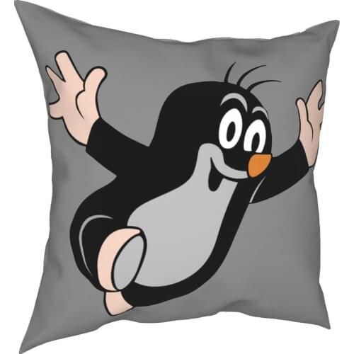 Mole Happy Pillowcase Home Decorative Krtek Little Maulwurf Cute Cartoon Cushions Throw Pillow for Car Double-sided Printing