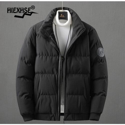 Men 2021 Winter Casual Stand Zipper Parka Autumn Jacket Coat Fashion Autumn Solid Warm Padded Outwear Windproof Parkas Jacket