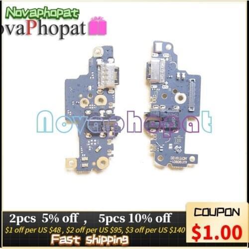 10Pcs/Lot Novaphopat For Redmi Note8 Pro USB Dock Charging Charger Port Red Rice Note 8 Pro Connector Flex Cable Replacement