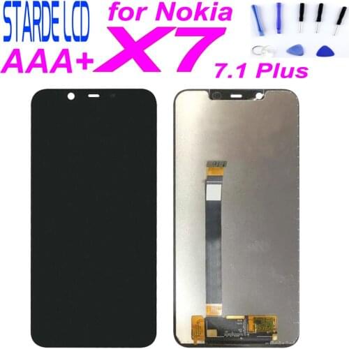100% New AAA STARDE Replacement LCD for Nokia X7 7.1 Plus TA-1131 LCD Display Touch Screen Digitizer Sense Assembly 6.18" Black