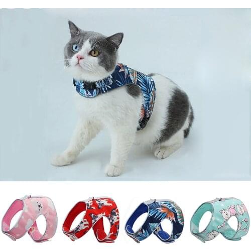 New Cat Dog Harness and Leash Set Mascotas Polyester Reflective Cat Vest Walking Lightweight Escape Proof Harness Leash Set