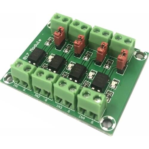 PC817 4 Channel Optocoupler Isolation Board Voltage Converter Adapter Module 3.6-30V Driver Photoelectric Isolated Module PC 817