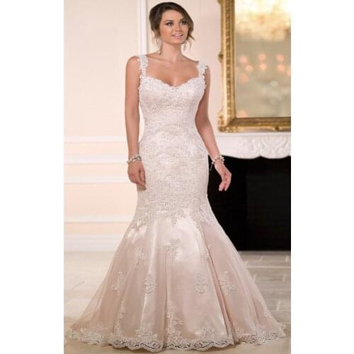 Sexy Fashionable sweetheaet white Lace Appliqued vestido de noiva long mermaid bridal gown 2018 mother of the bride dresses