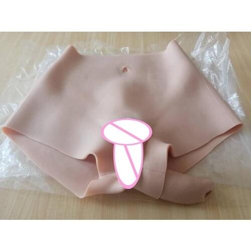64CM Silicone Realistic Vagina Panties Shemale Crossdresser Pussy Pant Transgender Artificial Sex Fake Underwear Enhancer Hip 4G