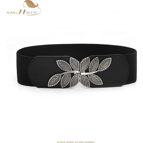 SISHION Vintage Cummerbund Wide Elastic Waist Belt QY0359 Women Waistband Cummerbund Black Red White Vintage Belts for coat