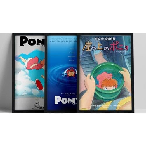 Modern Home Decoration Wall Art Painting Ponyo Japanese Canvas Pictures Printing Nordic Modular Artwork Poster For Living Room