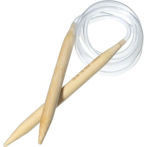 1Piece 10mm Bamboo Circular Knitting Needles Transparent Tube Crochet Hooks Set for Thick Yarn DIY Crafts Tools 120cm Long