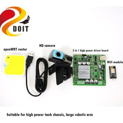 SZDOIT High Power Driver Board Video Kit Wifi Control Large High power RC Robot Tank Chassis Parts DIY for Android