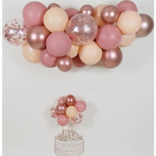 Tiffany Blue Tender Pink Rose Gold Confetti Latex Balloon Set Garland Background Decoration Birthday Wedding Summer Party