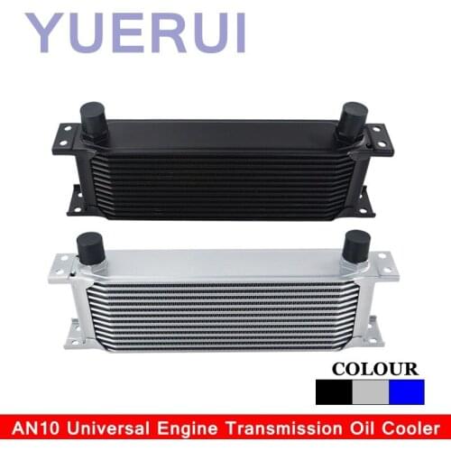 10Row 13Row AN10 Universal Engine Transmission Oil Cooler Racing Performance Aluminum Engine Oil Cooler Blue Black Silver