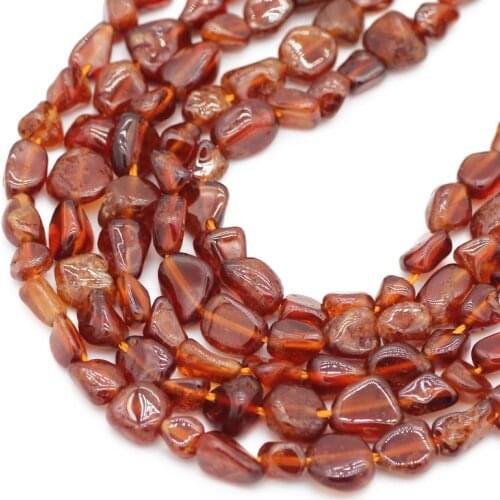 UPGFNK Natural Irregular Orange garnet Stone Beads 4~8mm Loose Spacer Beads For Jewelry Making DIY Bracelet Necklace 15'' Strand