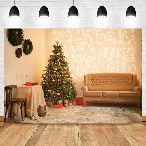 Vinyl Backdrops For Photography Merry Christmas Star Tree Bulb Light Party Gift Family Shoot Photocall Inteiror Photo Background