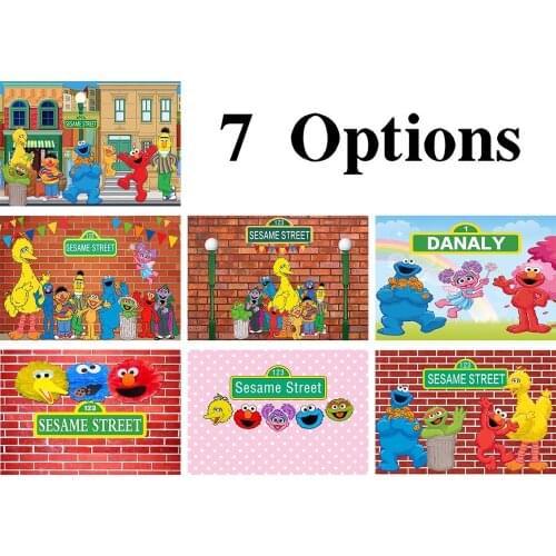 Elmo World Bricks Wall Sesame Street Birthday Party Custom Photography Studio Background Backdrop Vinyl 7x5FT