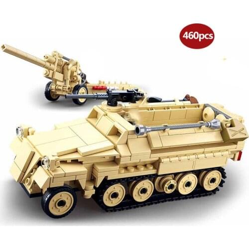 Military series World War II Germany Sd.kfz.251 half track light armored soldier weapon DIY Model Building Blocks Toys Gifts