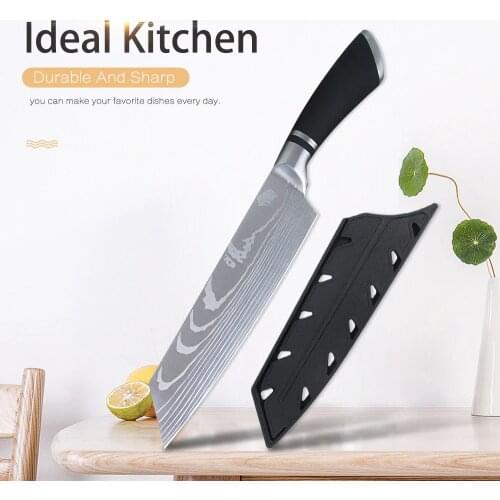 XYj Japanese Kitchen Knife 8 inch Stainless Steel Cleaver Cooking Knife Sharp Blade Non-slip Handle Cooking Accessories Tools