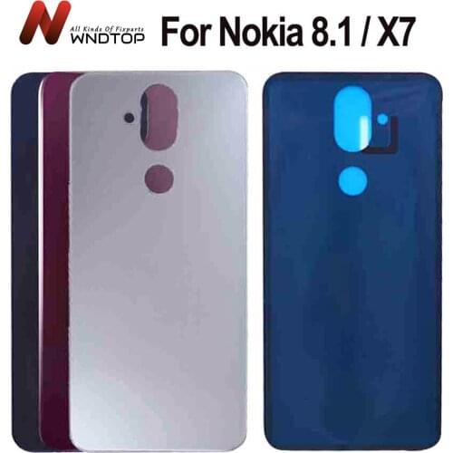 Back Glass For Nokia 8.1 Battery Cover X7 Back Housing Case Rear Glass Panel Door For Nokia X7 Battery Cover