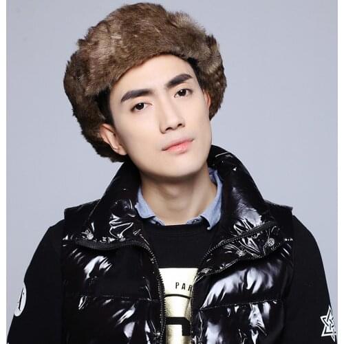 Winter Thermal Faux Leather Bomber Hats Women Men Thick Soviet Army Military Badge Russia Hat Face Neck Earflap Snow Skiing Caps