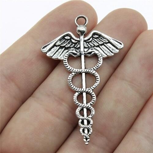 10pcs 49x30mm Pendant Caduceus Medical Symbol Caduceus Medical Symbol Charm Caduceus Medical Symbol Pendants