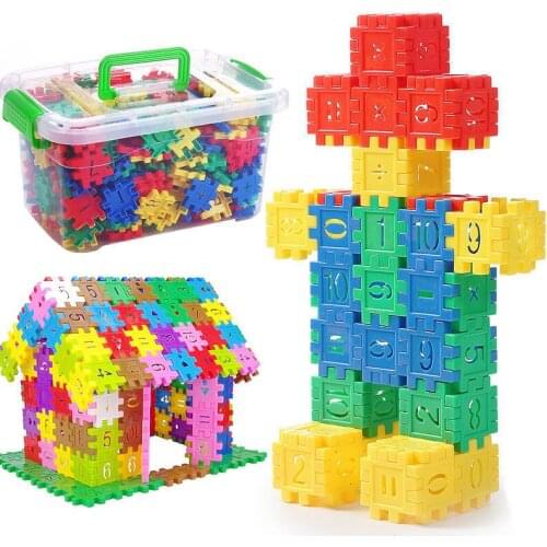 110 pcs / bag childrens puzzle block toys geometric shape cognitive block digital block Puzzle Childrens Handmade puzzle toys