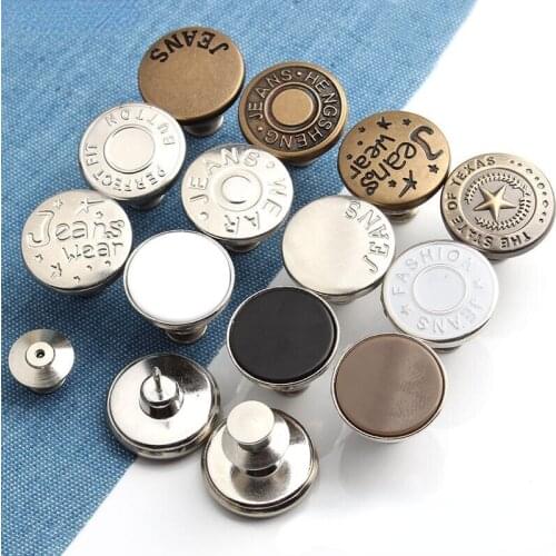 2PCs Buttons for Clothing Metal Snaps Fastener DIY for Sewing Accessories Buttons Jeans Decorative Buttons Needlework Supplies