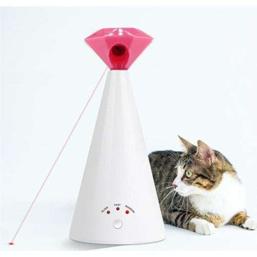 3 Speeds Pet Laser Pointer Cat Toy Electric Pet Toys Interactive Kitten Diamond Shaped Interactive Cat Laser Adjustable