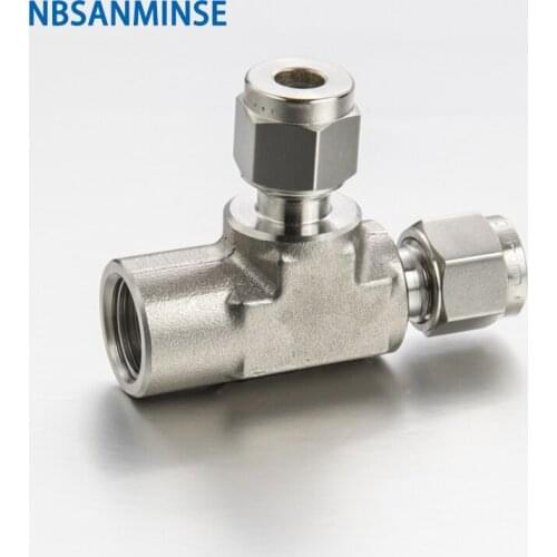 5Pcs/Lot FRT 1/8 1/4 3/8 1/2 Connector Coupling Female Run Tee Stainless Steel 316L Tube Plumbing Fitting High Quality Sanmin