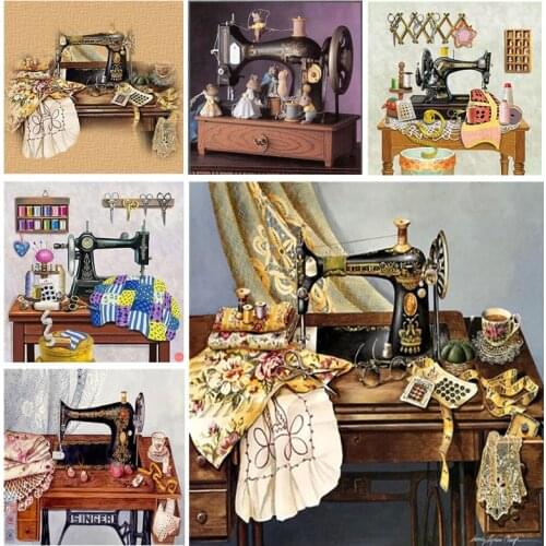 5D DIY Diamond Painting Sewing Machine Home Decor Mosaic Full Drill Diamond Embroidery Cross Stitch Painting Crafts Art Gift